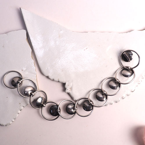 N.E.フロム　ローズクォーツ　ドットブレスレット