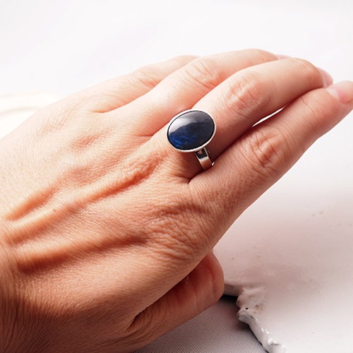 カウニスコル　ラブラドライト　スペクトロライト　リング(1.5cm)