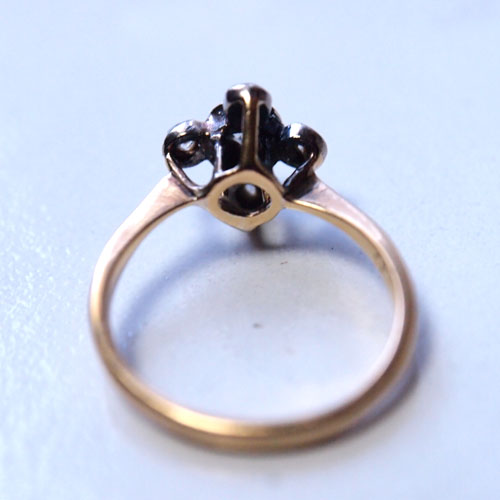 18金 オールドヨーロピアンダイヤモンド　クロスリング