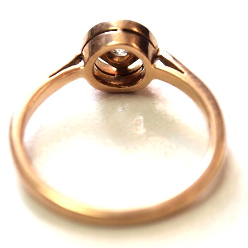 14金　ダイヤモンド　スクエアリング