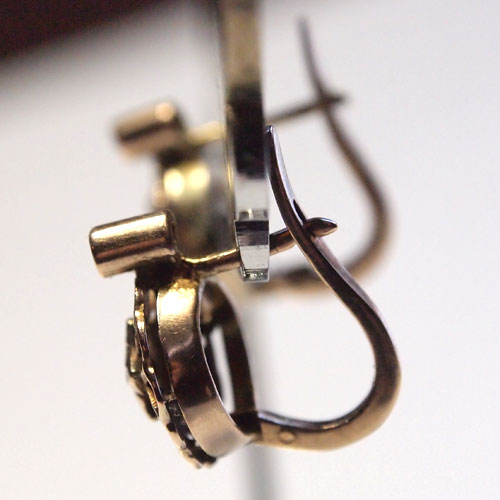 14金ローズカットダイヤモンド　スターピアス