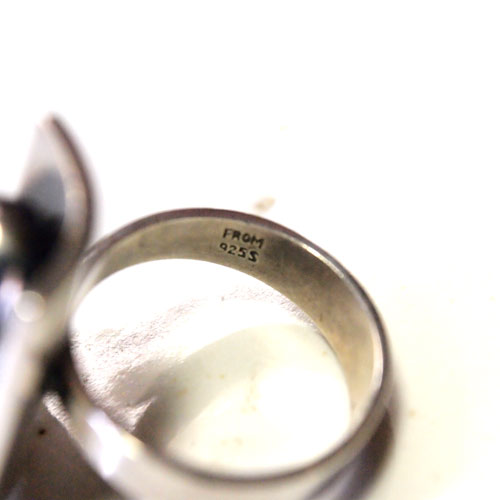 N.E.FROM（N.E.フロム）オーバル タイガーアイ スクエアリング