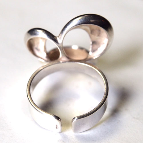 シルバーモダンアブストラクトリング