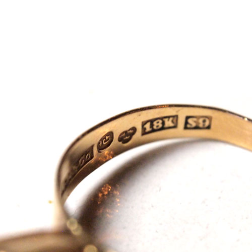 18金 スウェーデン クリスタルリング