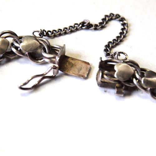 0-ハンドメイドチェーン　ハートシルバーブレスレット