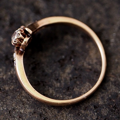 14金　オールドカットダイヤモンド  トワエモアリング