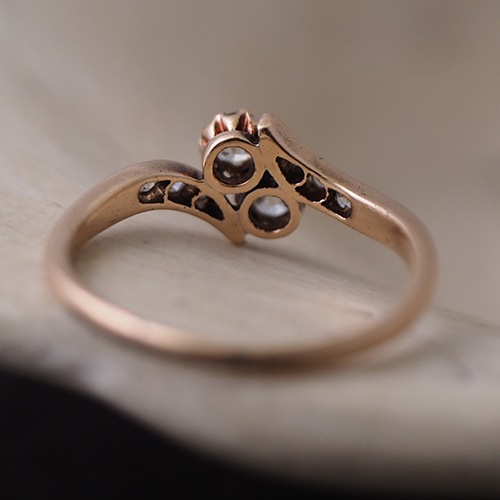 14金　オールドカットダイヤモンド  トワエモアリング