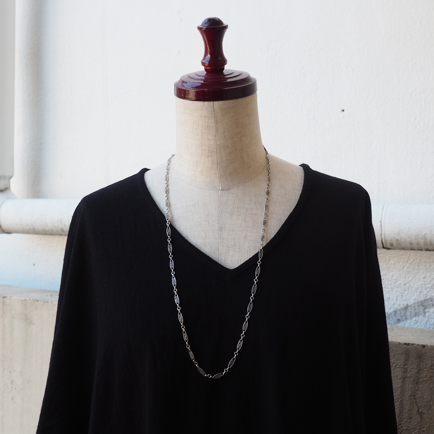 シルバー フィリグリーアンティークチェーン(スパイラル)75cm