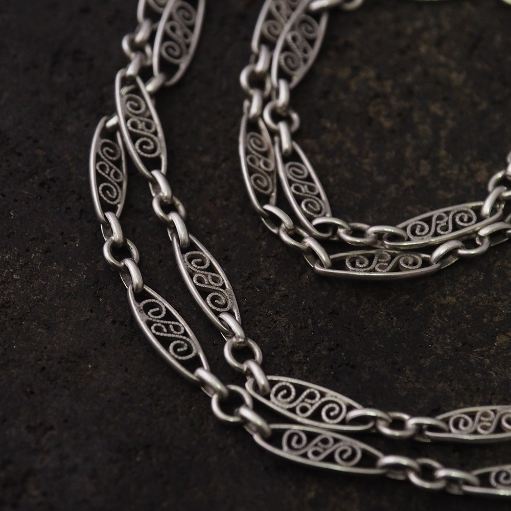 シルバー フィリグリーアンティークチェーン(スパイラル)75cm