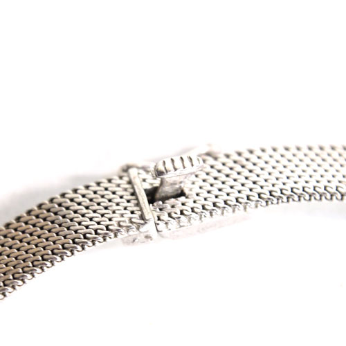 アールデコ シルバーメッシュ パール&マーカサイト ネックレス