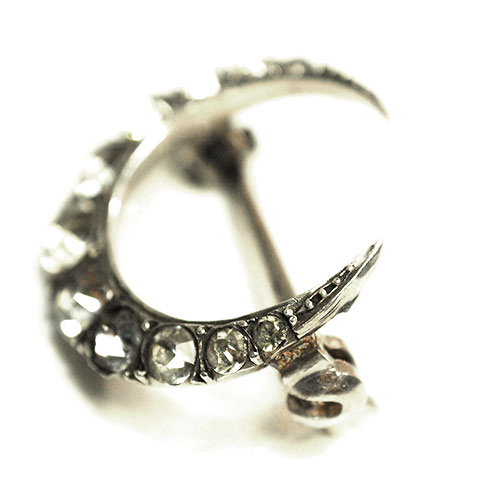 シルバー＆ペースト　ミニクレセント　ブローチ