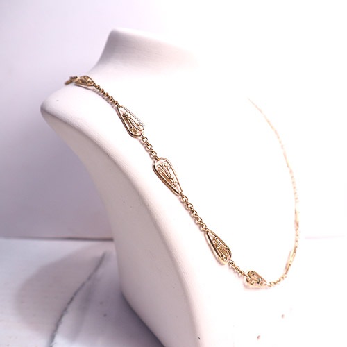 18金　フランス　フィリグリチェーンネックレス　50cm