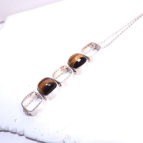 Elis Kauppi エリスカウッピ　タイガーアイ　ロング　ペンダント