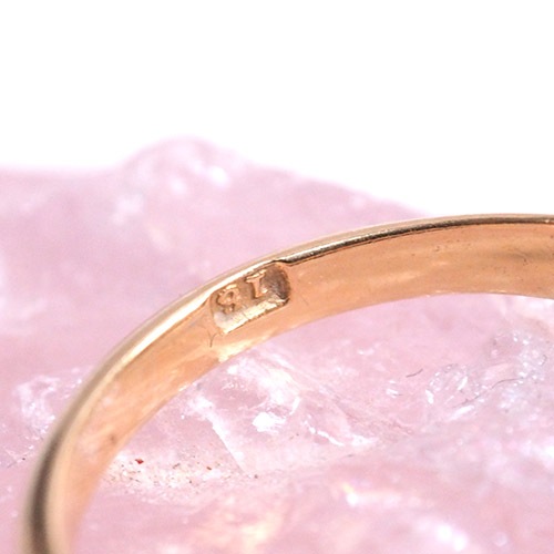 18金　ダイヤモンド　サイドマーキースリング （アンティークジュエリー）