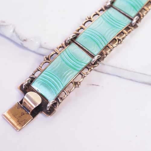 ノルウェイ　アールデコ　アクアエナメルブレスレット