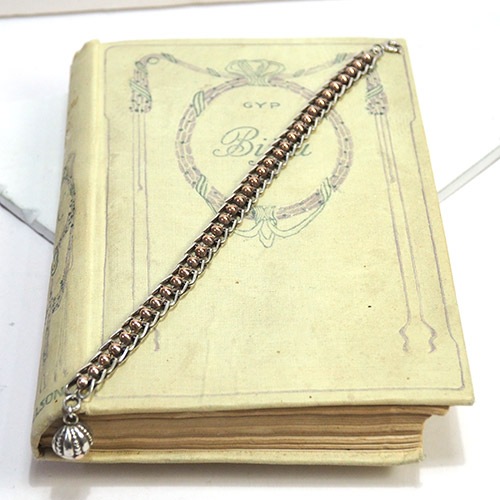 シルバー&ゴールド フレンチチェーン&ボール ブレスレット