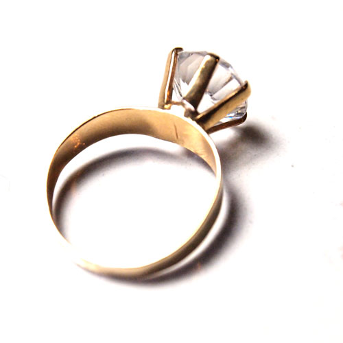 18金 スウェーデン クリスタルリング