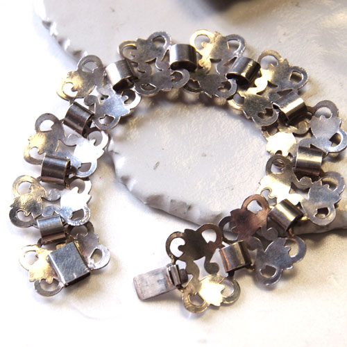 シルバーリーフワイドブレスレット