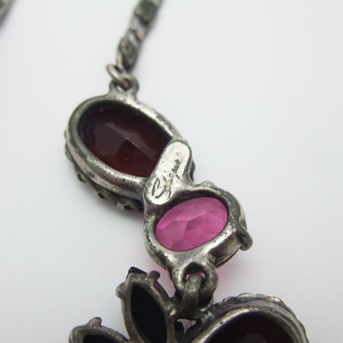 SOLD-Elsa Schiaparelli エルザ・スキャパレリ レッド&ピンク クリスタルネックレス