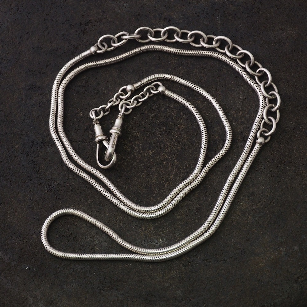 シルバー　ヴィクトリアン ビッグスネークチェーン 110cm