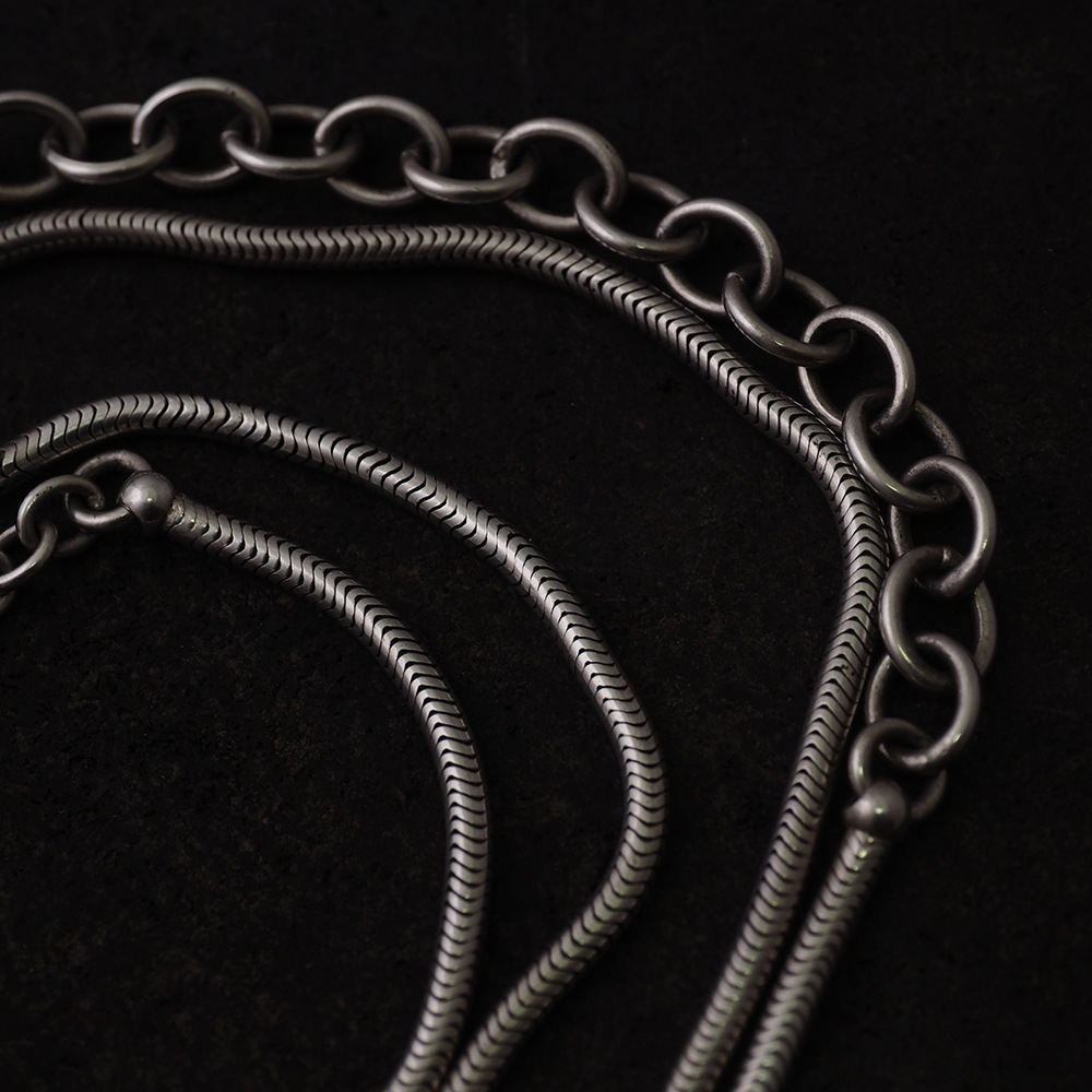 シルバー　ヴィクトリアン ビッグスネークチェーン 110cm