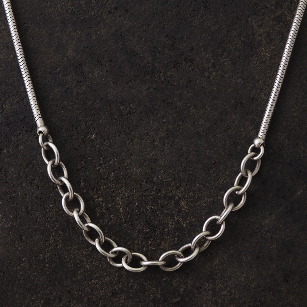 シルバー　ヴィクトリアン ビッグスネークチェーン 110cm