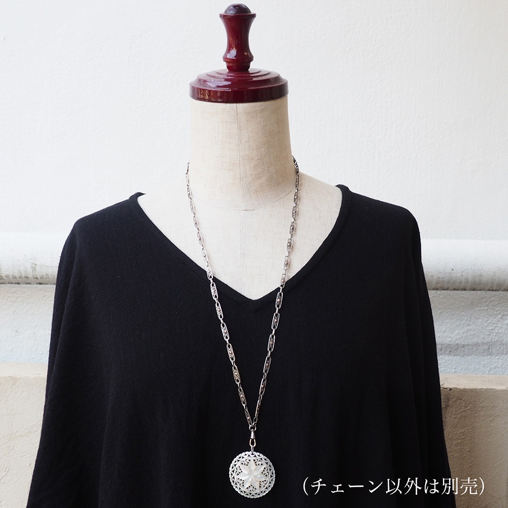 シルバー&ゴールドプレートボール フィリグリーアンティークチェーン 70cm