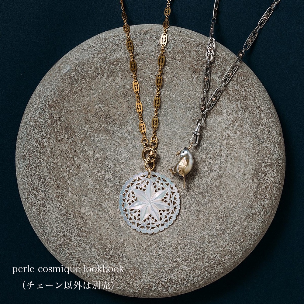 シルバー&ゴールドプレートボール フィリグリーアンティークチェーン 70cm