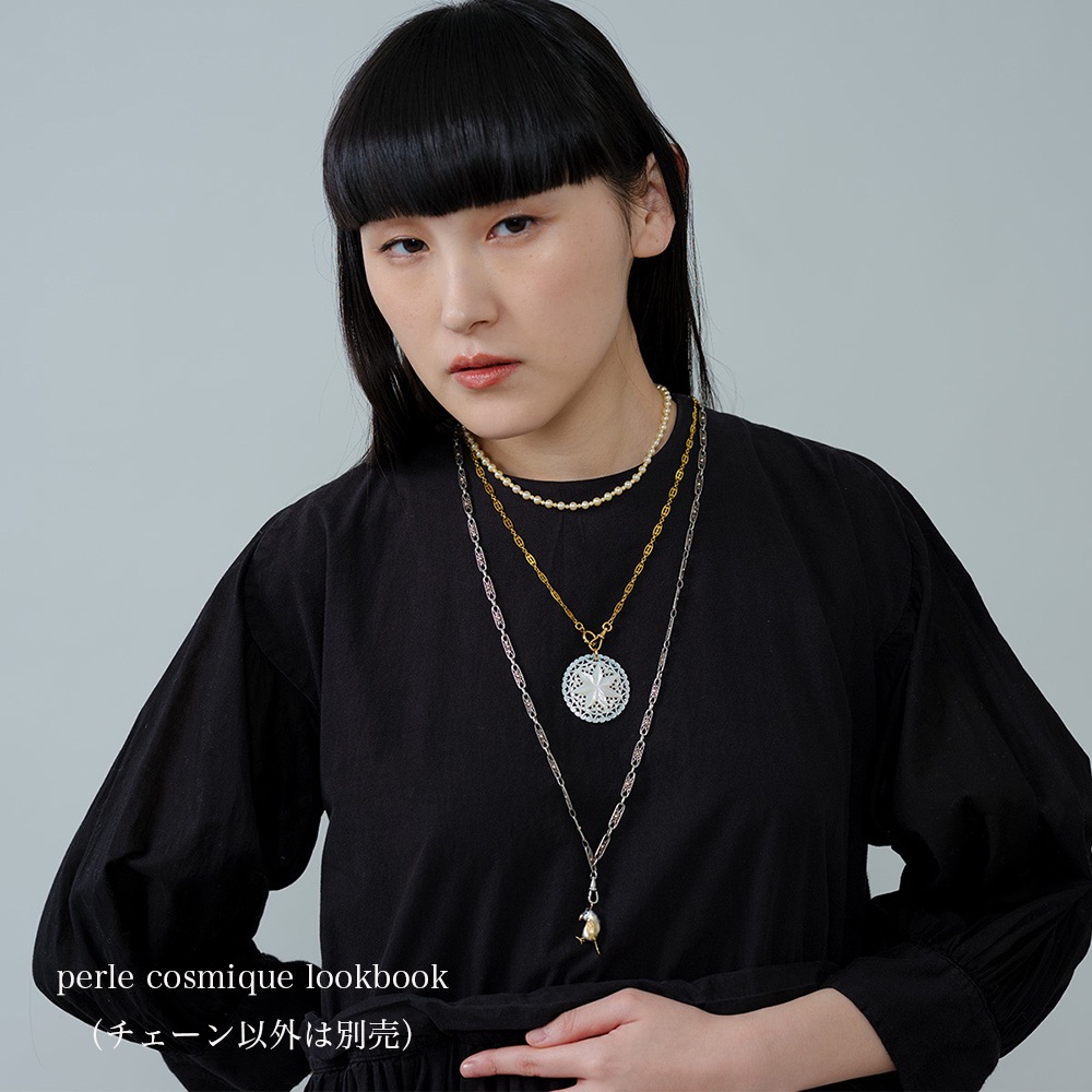 シルバー&ゴールドプレートボール フィリグリーアンティークチェーン 70cm