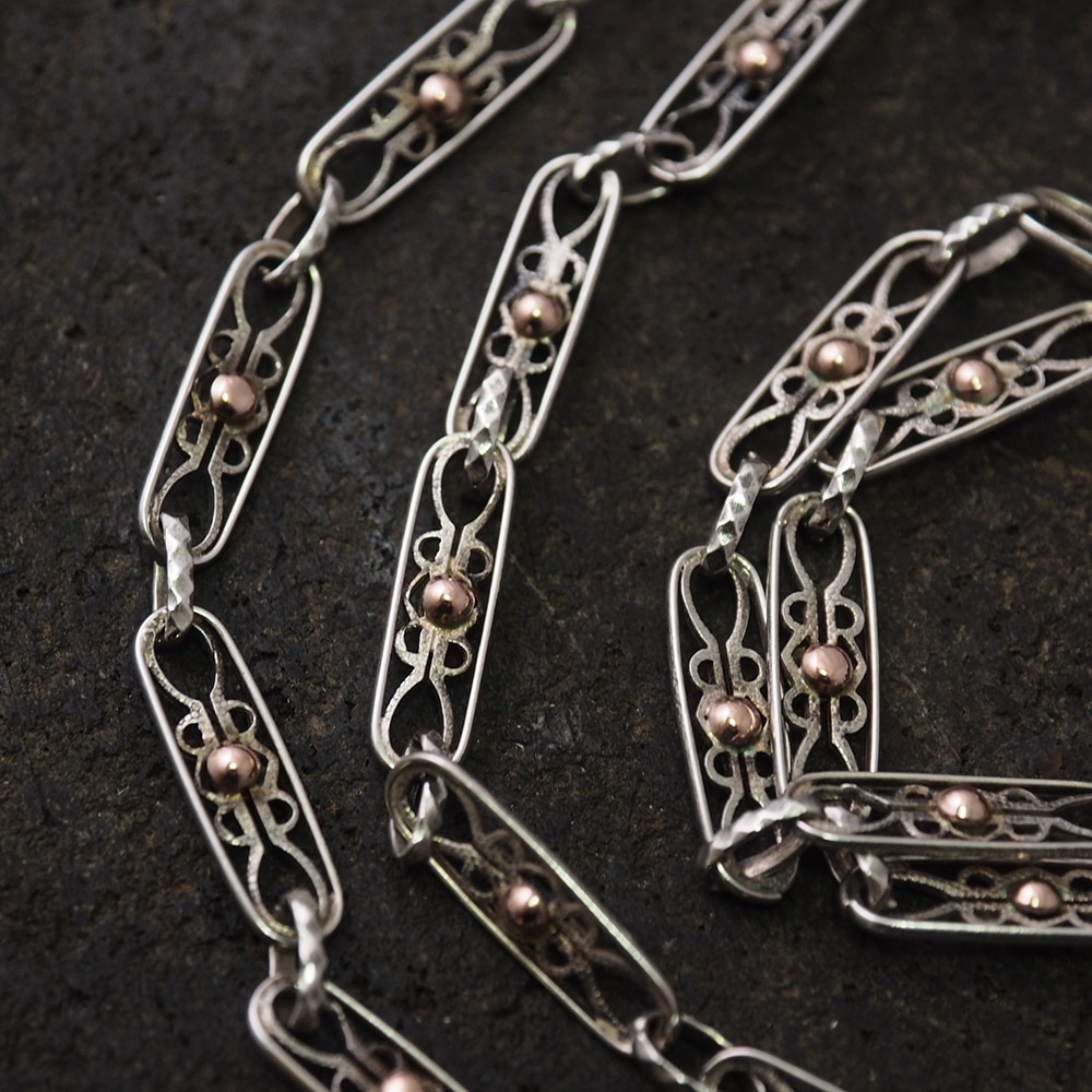 ビクトリアン アンティーク フィリグリーボールチェーン ビクトリアン アンティーク フィリグリーボールチェーン