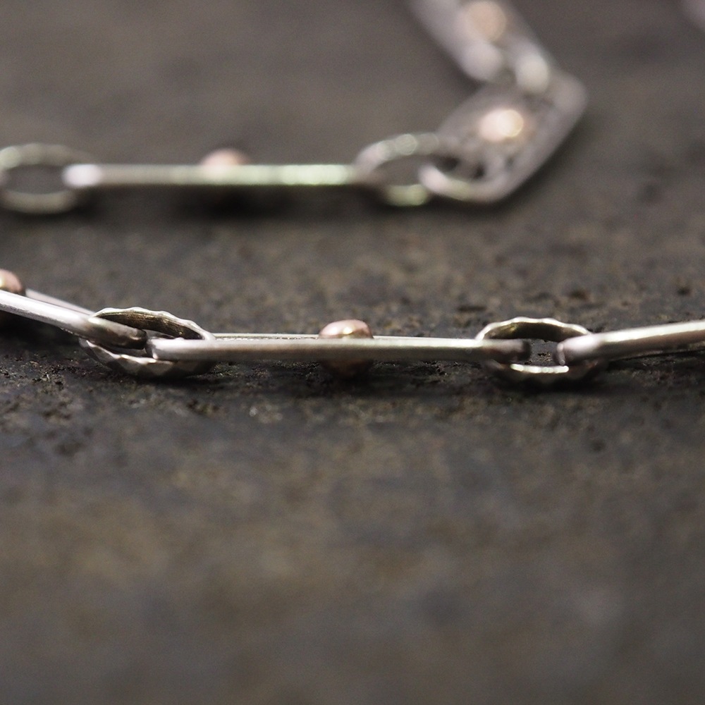 シルバー&ゴールドプレートボール フィリグリーアンティークチェーン 70cm