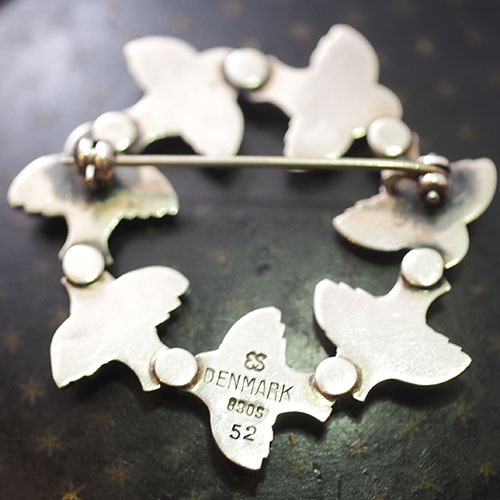 ヴィンテージ＊E&M ブローチ バード 鳥 シルバー 北欧 アンティーク