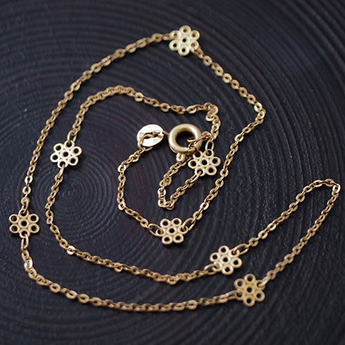 9金 フラワーチェーン (37.5cm)