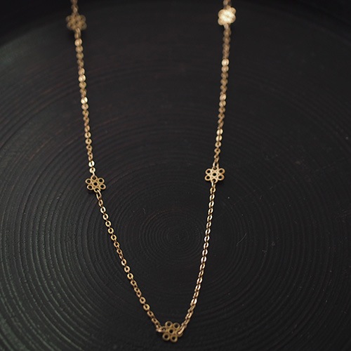 9金 フラワーチェーン (37.5cm)