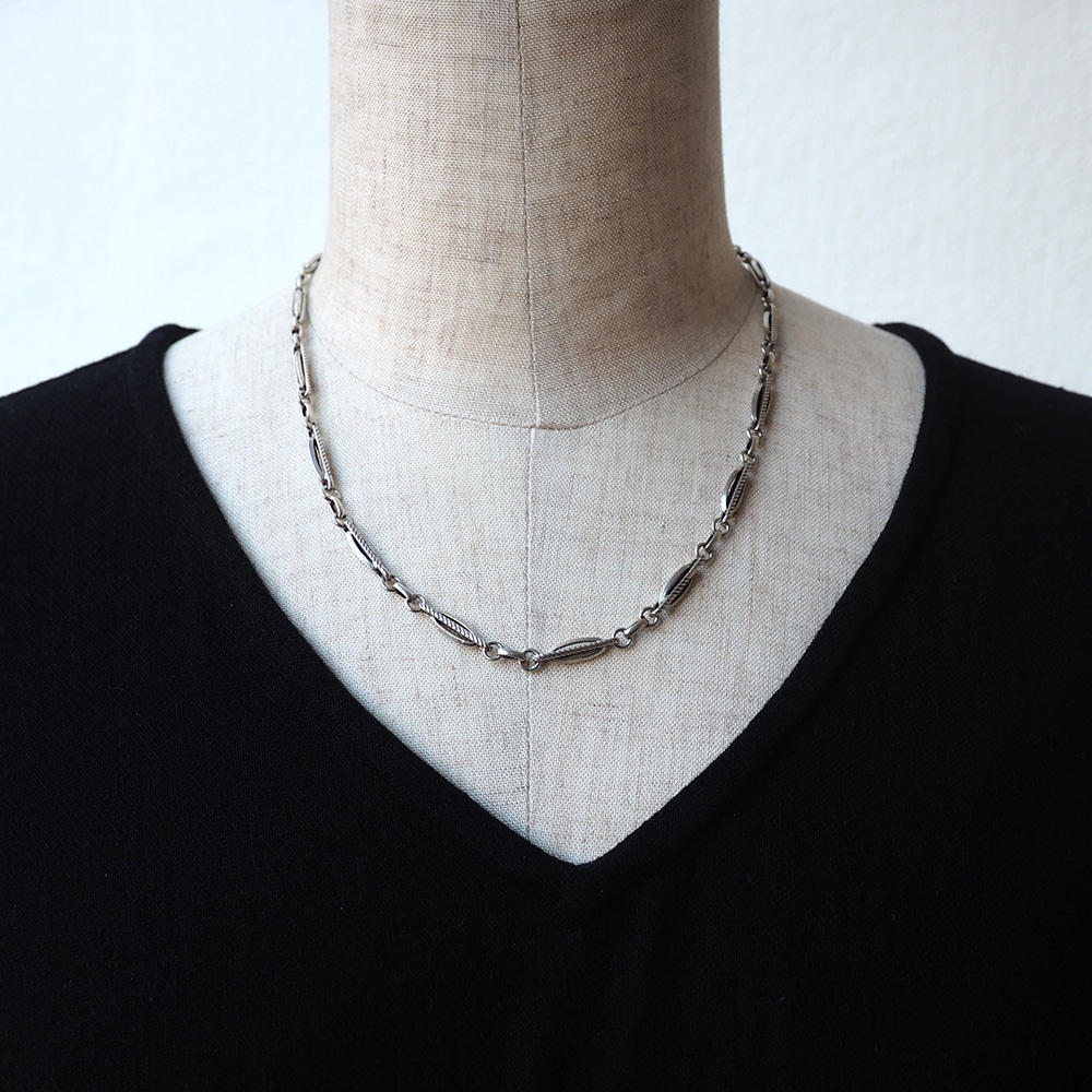 シルバー オーバル&ツイスト フィリグリーアンティークチェーン(71cm)