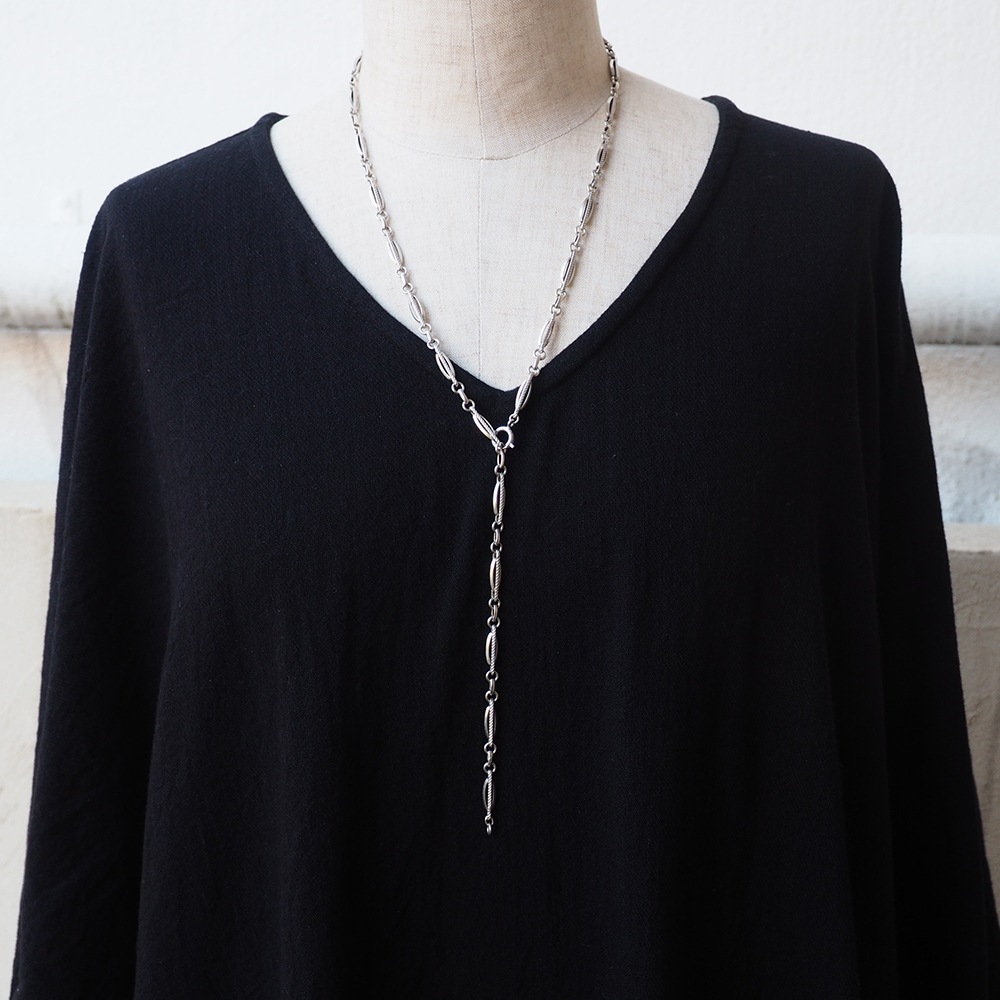 シルバー オーバル&ツイスト フィリグリーアンティークチェーン(71cm)