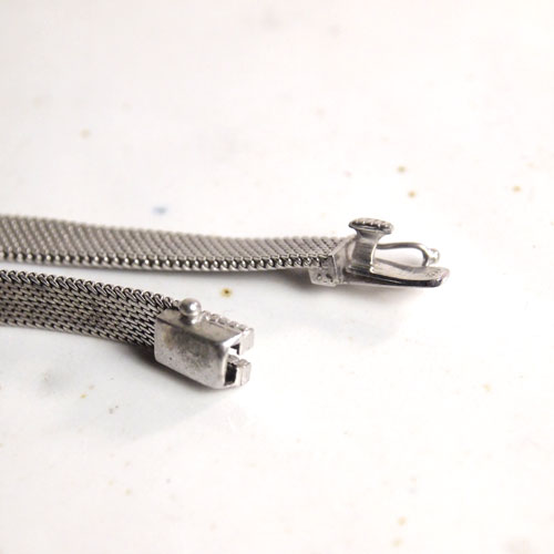 アールデコ シルバーメッシュ パール&マーカサイト ネックレス