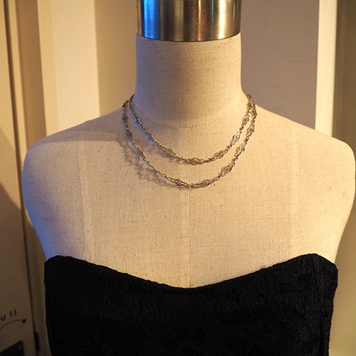 フレンチ　シルバーフィリグリ　ロングチェーン 90cm