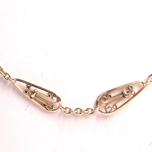 18金　フランス　フィリグリチェーンネックレス　50cm