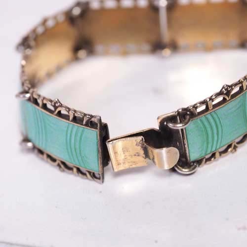 ノルウェイ　アールデコ　アクアエナメルブレスレット