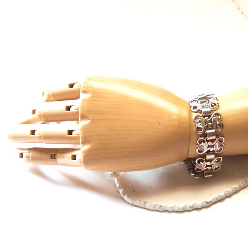 シルバーリーフワイドブレスレット