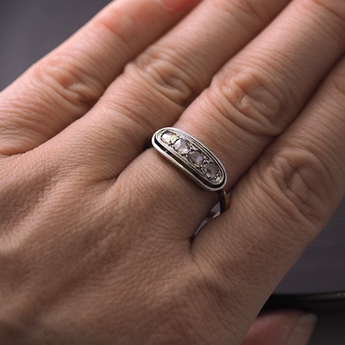 14金　4ローズカットダイヤモンド リング