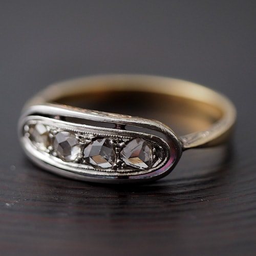 14金　4ローズカットダイヤモンド リング