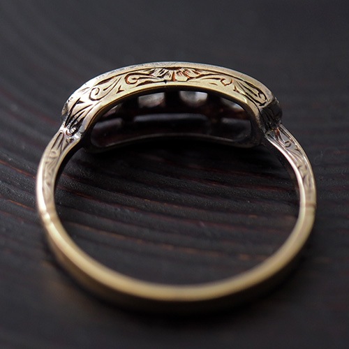 14金　4ローズカットダイヤモンド リング