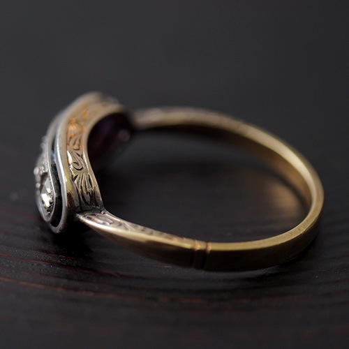 14金　4ローズカットダイヤモンド リング