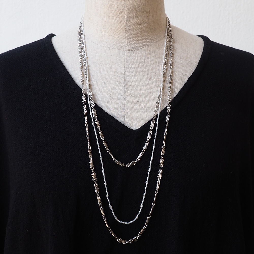 シルバー ツイスト アンティークフィリグリーチェーン (137cm)