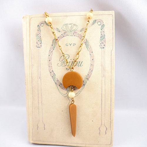 Auguste Bonaz オーギュストボナーズ　キャラメル　ガラリス　ネックレス