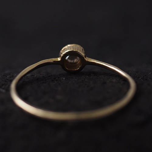 18金 シャンパンブラウン ローズカットダイヤモンド スキニーリング