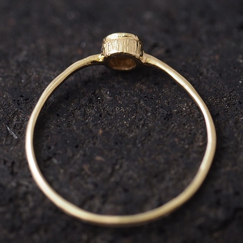 18金 シャンパンブラウン ローズカットダイヤモンド スキニーリング