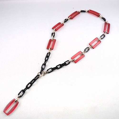 Auguste Bonaz オーギュストボナーズ　クリアレッド＆ブラック　ネックレス